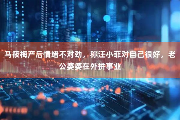 马筱梅产后情绪不对劲，称汪小菲对自己很好，老公婆婆在外拼事业